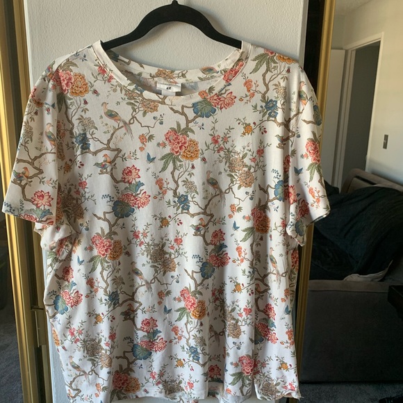 H&M botanical print short sleeve T-shirt - Picture 3 of 6
